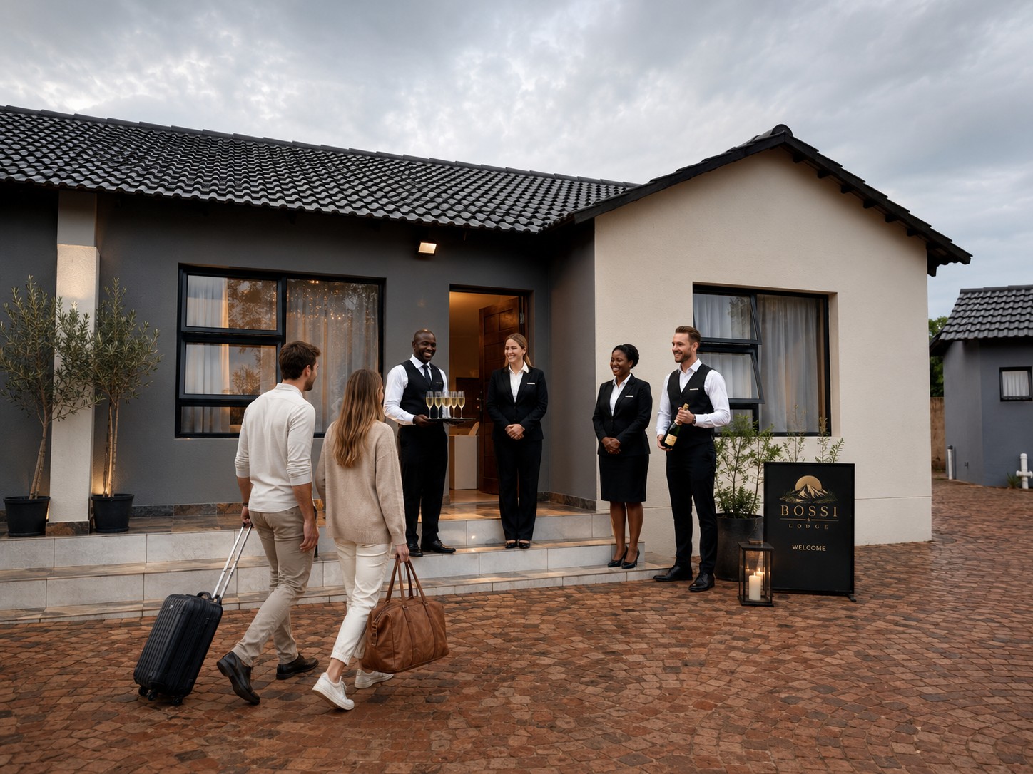 Chalet Arrival With Staff
