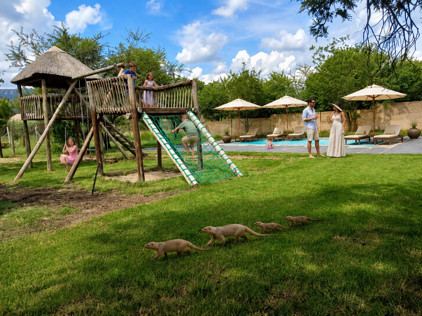 Family Play Area & Pool Loungers