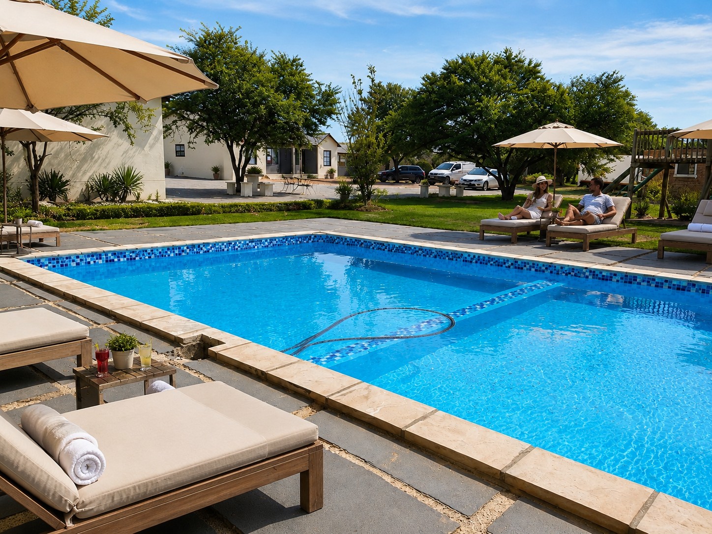 Pool Loungers Water View