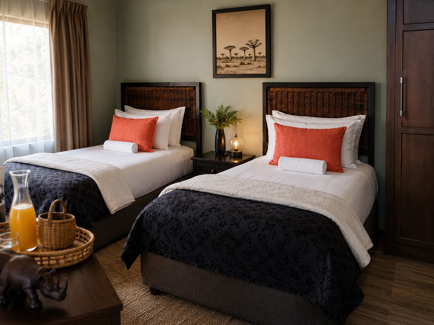 Twin Bedroom Safari Style